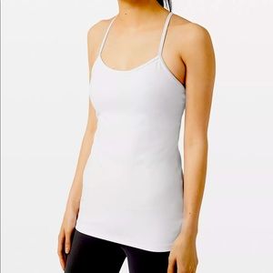 White Lululemon tank top.